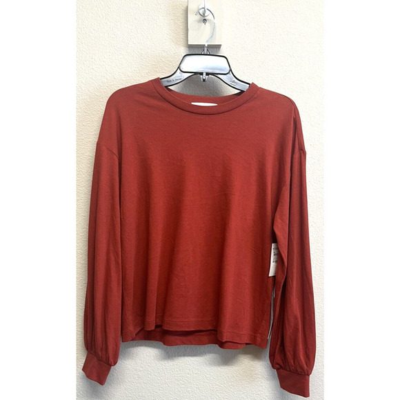 TREASURE & BOND Balloon Sleeve Shirt Sz Small Top Rust Ochre NEW - Picture 2 of 7